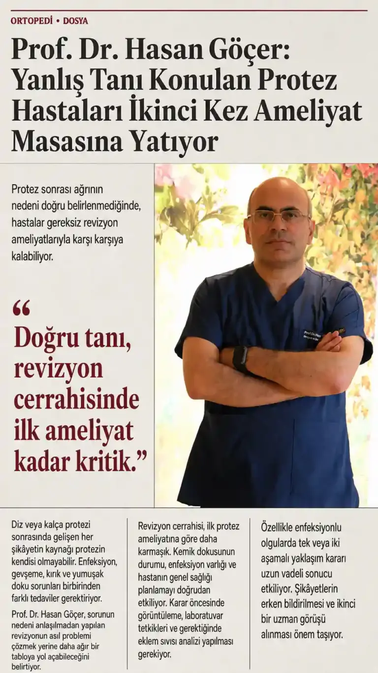 Prof. Dr. Hasan Göçer: “Yanlış Tanı Konulan Protez Hastaları İkinci Kez Ameliyat Masasına Yatıyor”